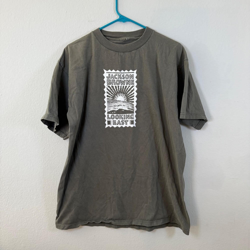 Vtg Jackson Browne Looking East Summer Tour 96 Graphic T Shirt Men's Olive Green